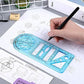 Multifunctional Geometric Ruler Student Mathematics Drawing Tools School Office - Blue-Senior High School