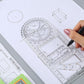 Multifunctional Geometric Ruler Student Mathematics Drawing Tools School Office - Blue-Senior High School