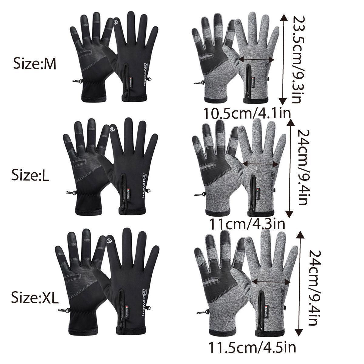 Winter Gloves Thermal Touch Screen Thermal Windproof Warm Grey - M