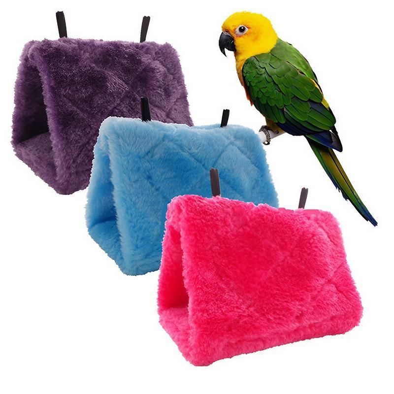 Pet Bird Parrot Parakeet Budgie Warm Hammock Cage Hut Tent Bed Hanging Cave - Purple