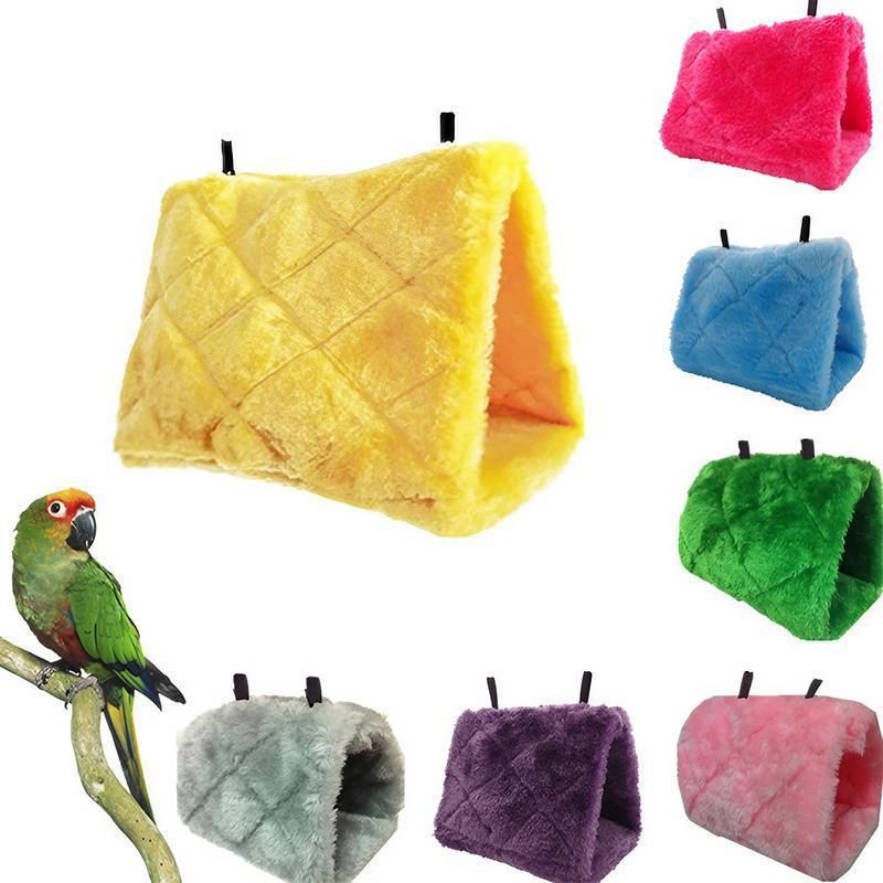 Pet Bird Parrot Parakeet Budgie Warm Hammock Cage Hut Tent Bed Hanging Cave - Purple