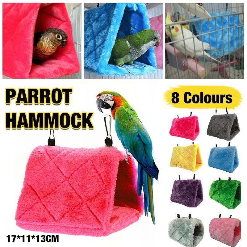 Pet Bird Parrot Parakeet Budgie Warm Hammock Cage Hut Tent Bed Hanging Cave - Purple