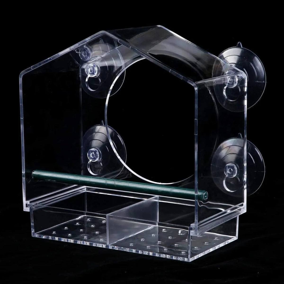 Clear Acrylic Window Bird Feeder with Strong Suction Cups and Removable Seed Tray