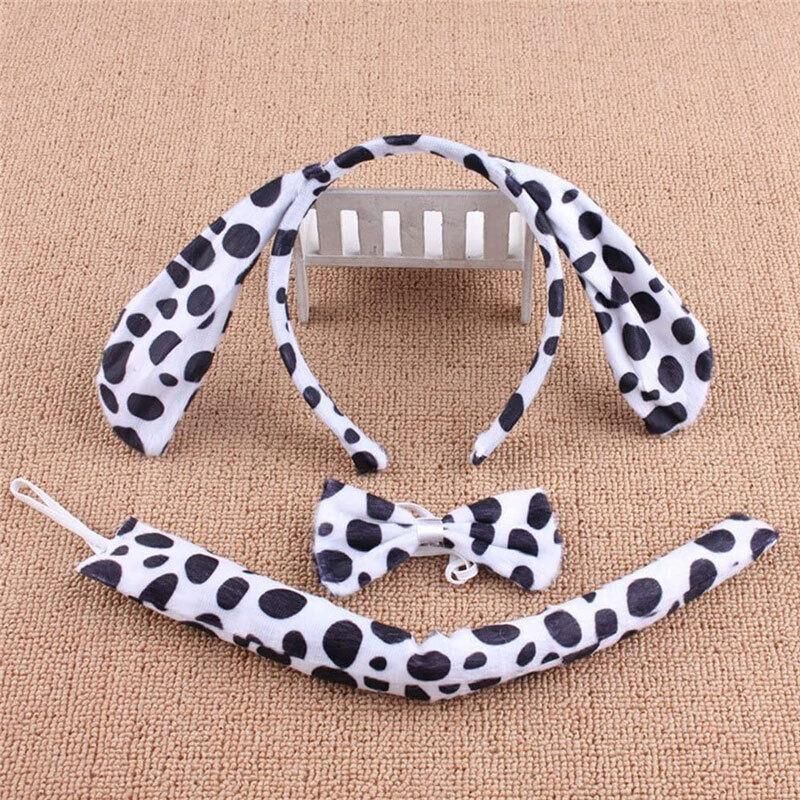 Animal Costume Dress Up Set 3 Piece Tail Bowtie Ears for Party Cosplay Outfit - Dog