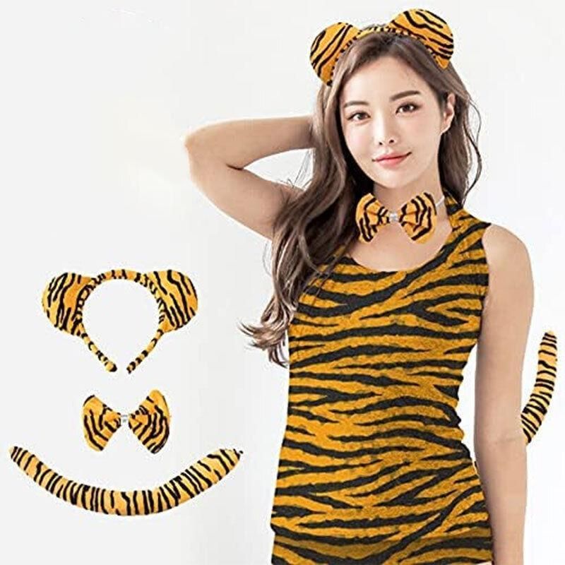 Animal Costume Dress Up Set 3 Piece Tail Bowtie Ears for Party Cosplay Outfit - Dog