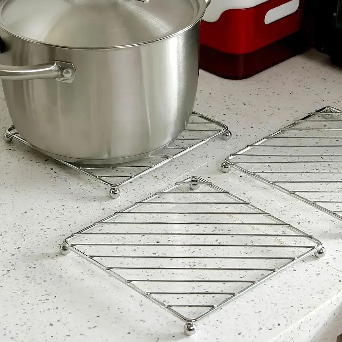 3PCS Kitchen Heat Insulation Mat Non Slip Pot Holder Anti Scalding Cooling Rack