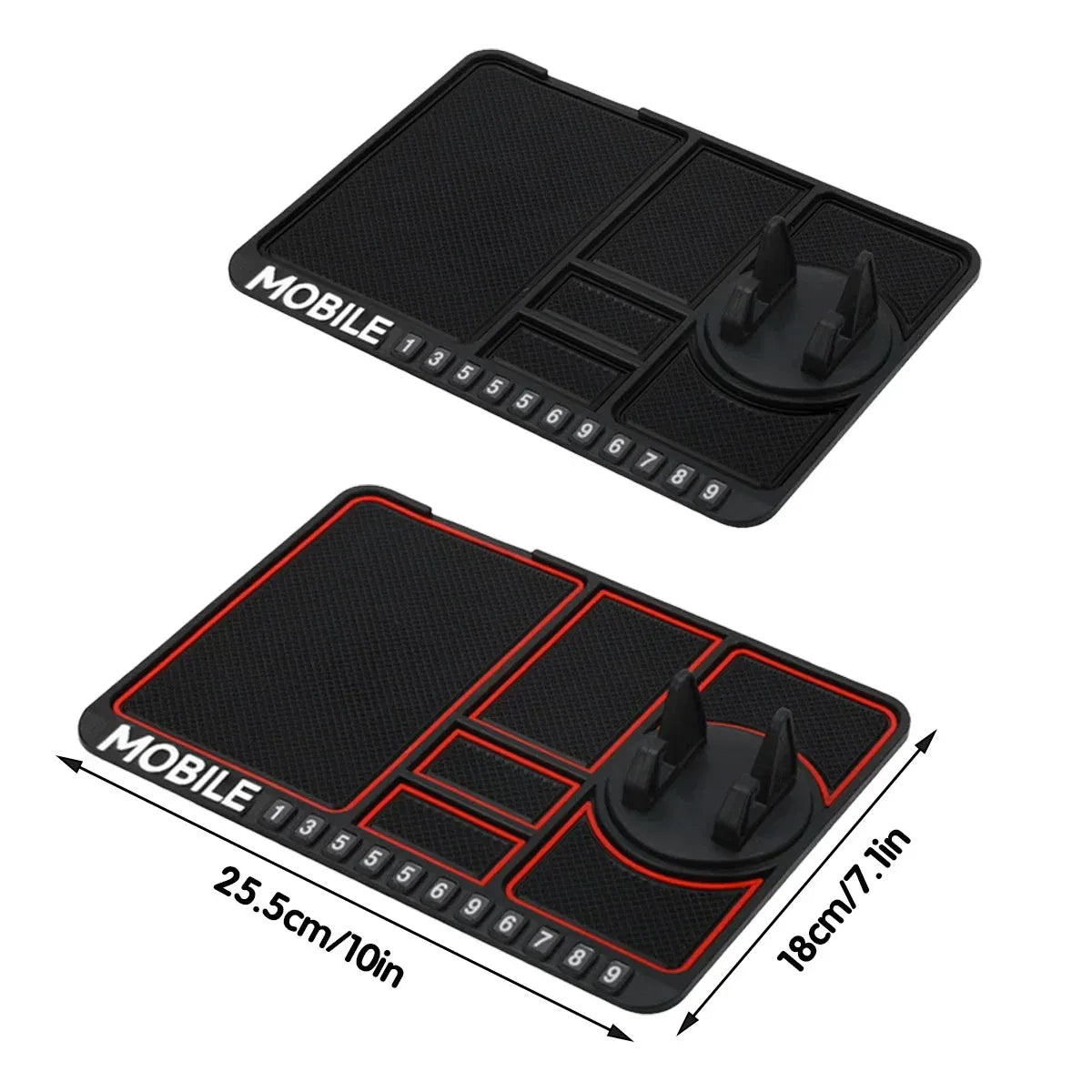 Car Mobile Phone Holder Dashboard Mount Mat Non Slip Grip Stand Anti-Slip Pad - Black