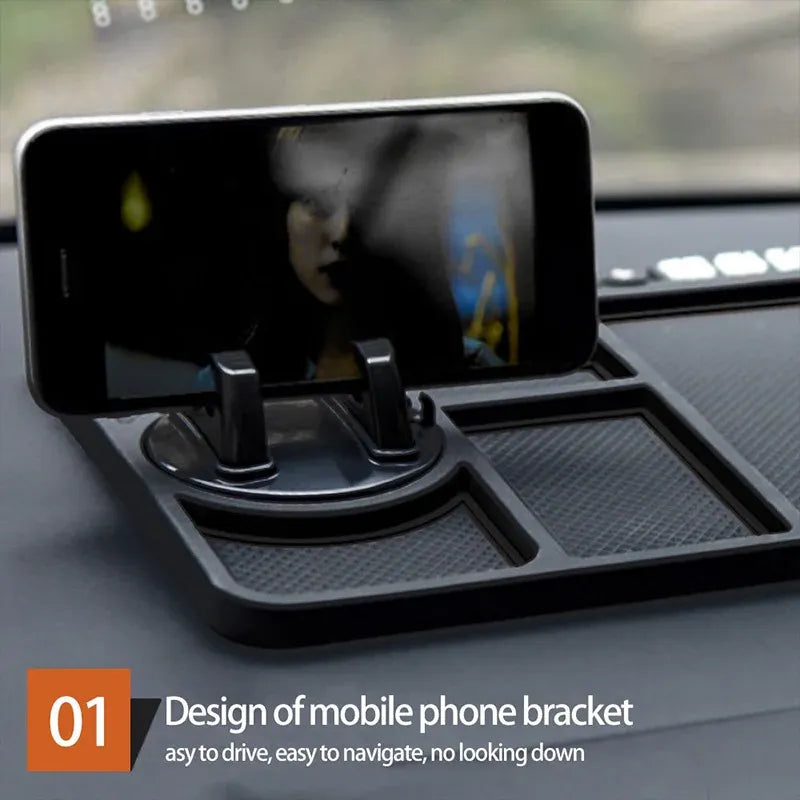 Car Mobile Phone Holder Dashboard Mount Mat Non Slip Grip Stand Anti-Slip Pad - Black