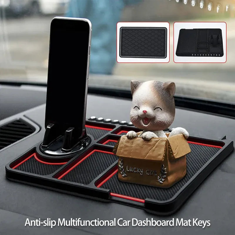 Car Mobile Phone Holder Dashboard Mount Mat Non Slip Grip Stand Anti-Slip Pad - Black