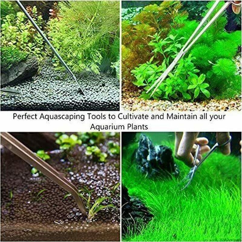 Stainless Steel Aquarium Tool Set Tweezers Scissors Spatula Kit 4 5 6pcs