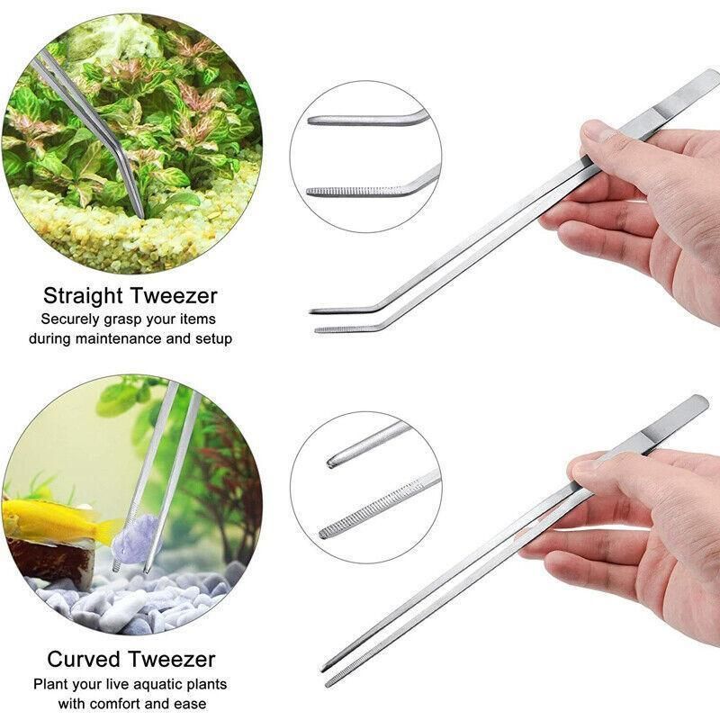 Aquarium Tool Set Tweezers Scissors Spatula Kit Stainless Steel