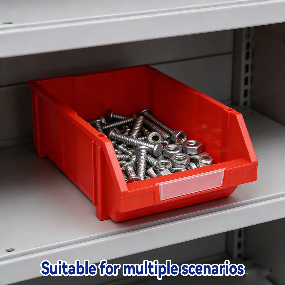 2 Pcs Thickened Slanted Plastic Storage Box for Screws Nuts Crafts Storage Use - Blue
