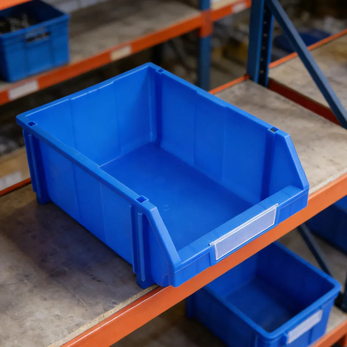 2 Pcs Thickened Slanted Plastic Storage Box for Screws Nuts Crafts Storage Use - Blue