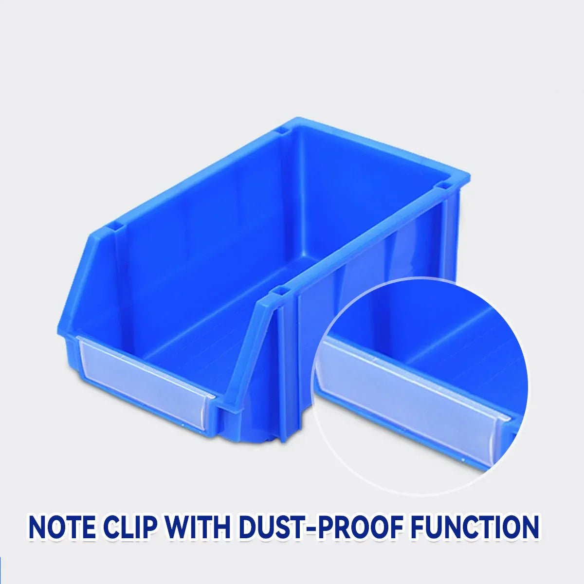 2PCS Thickened Slanted Plastic Storage Box for Screws Nuts Crafts Use - Blue