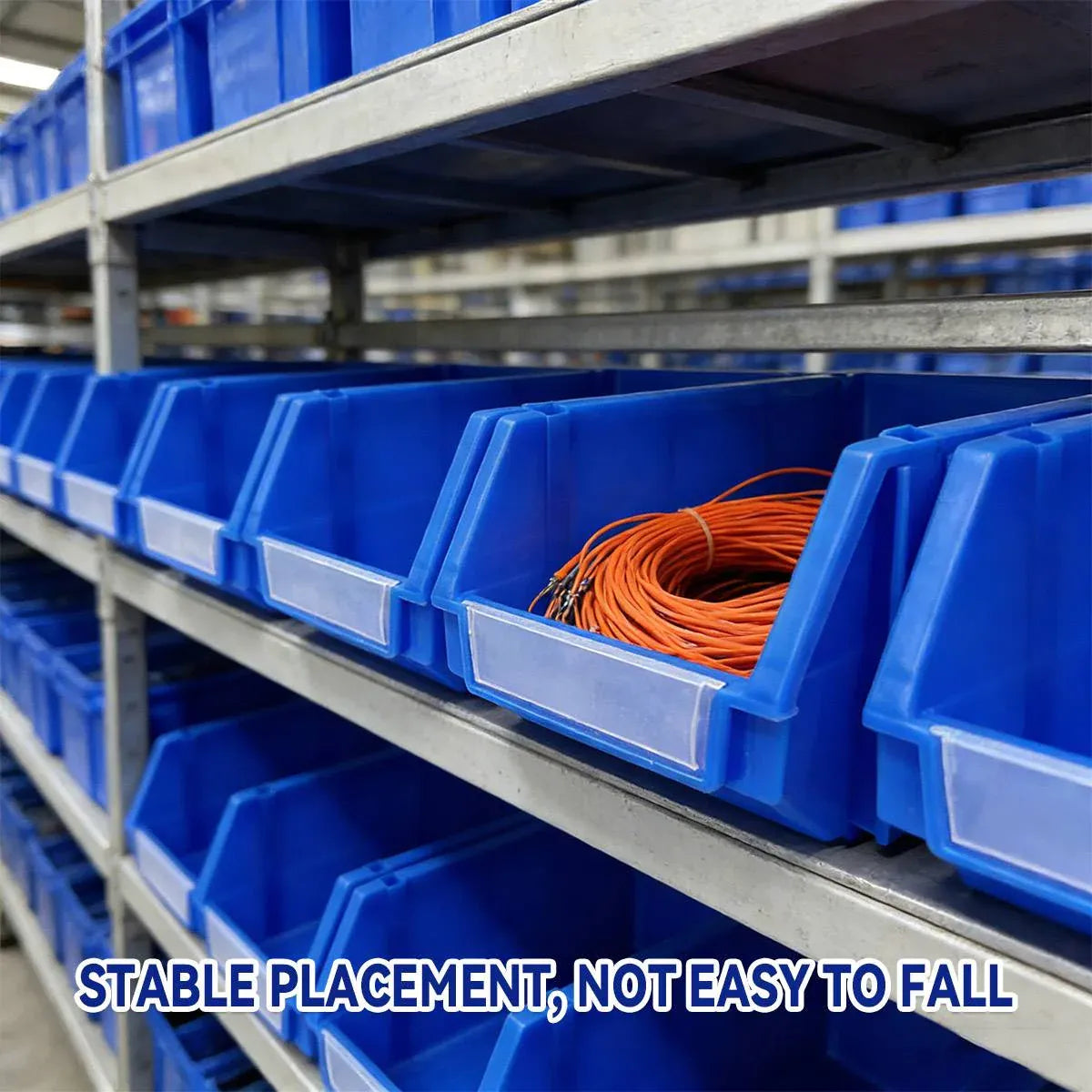2PCS Thickened Slanted Plastic Storage Box for Screws Nuts Crafts Use - Blue