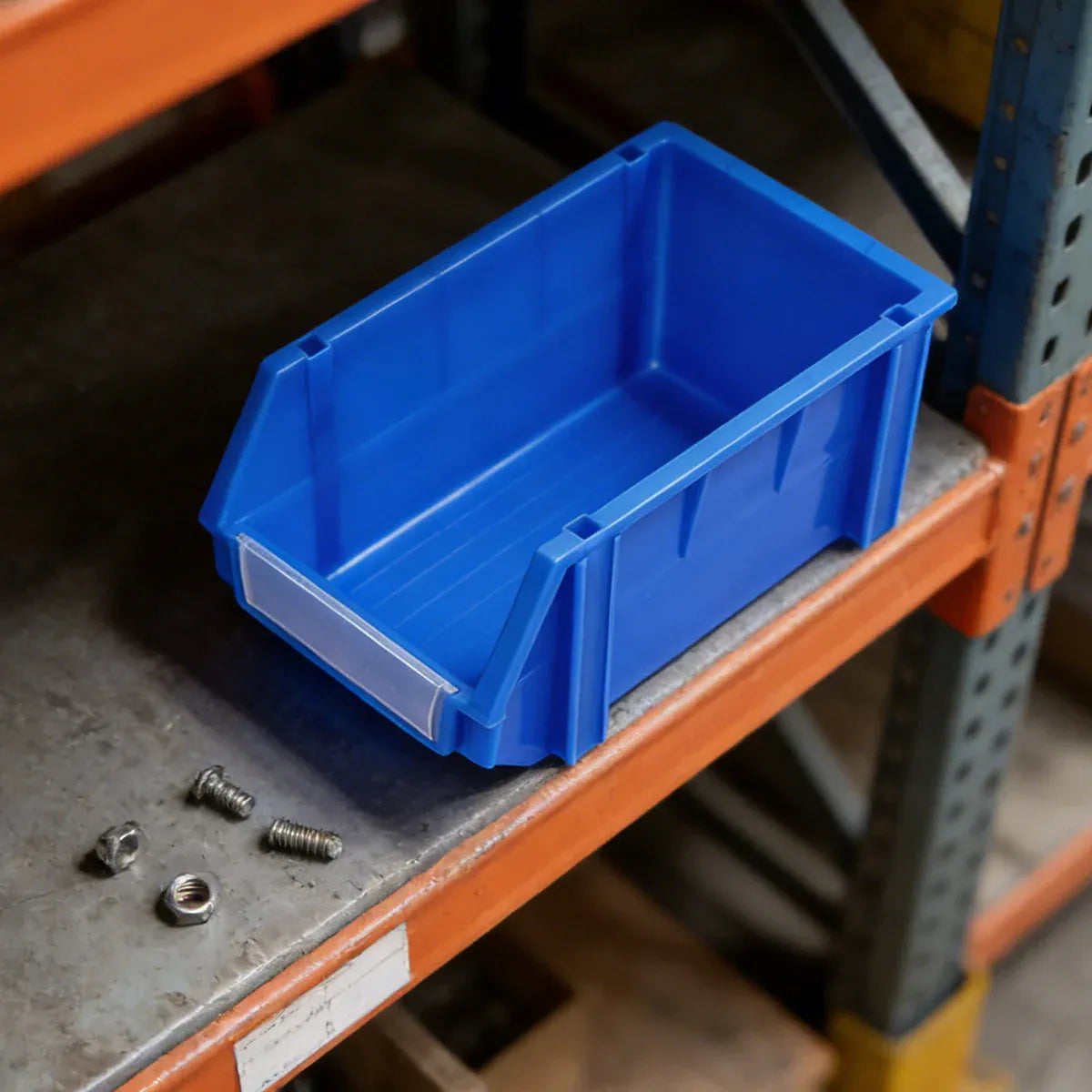 2PCS Thickened Slanted Plastic Storage Box for Screws Nuts Crafts Use - Blue