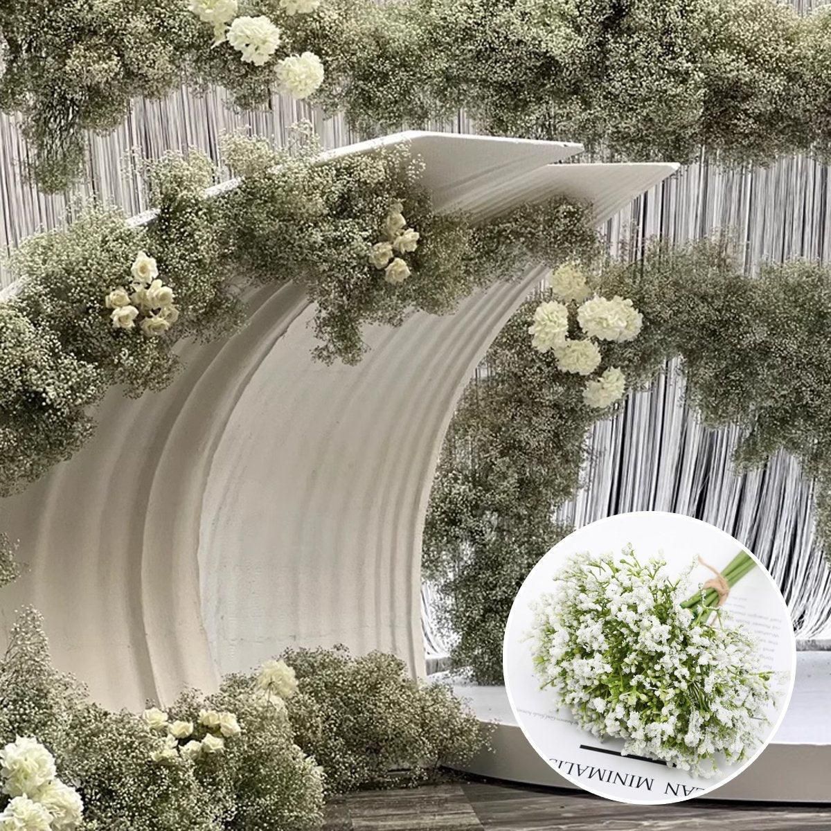 16pcs Artificial Foam Full Star Flowers Wedding Bouquet Home Decor Simulation - White