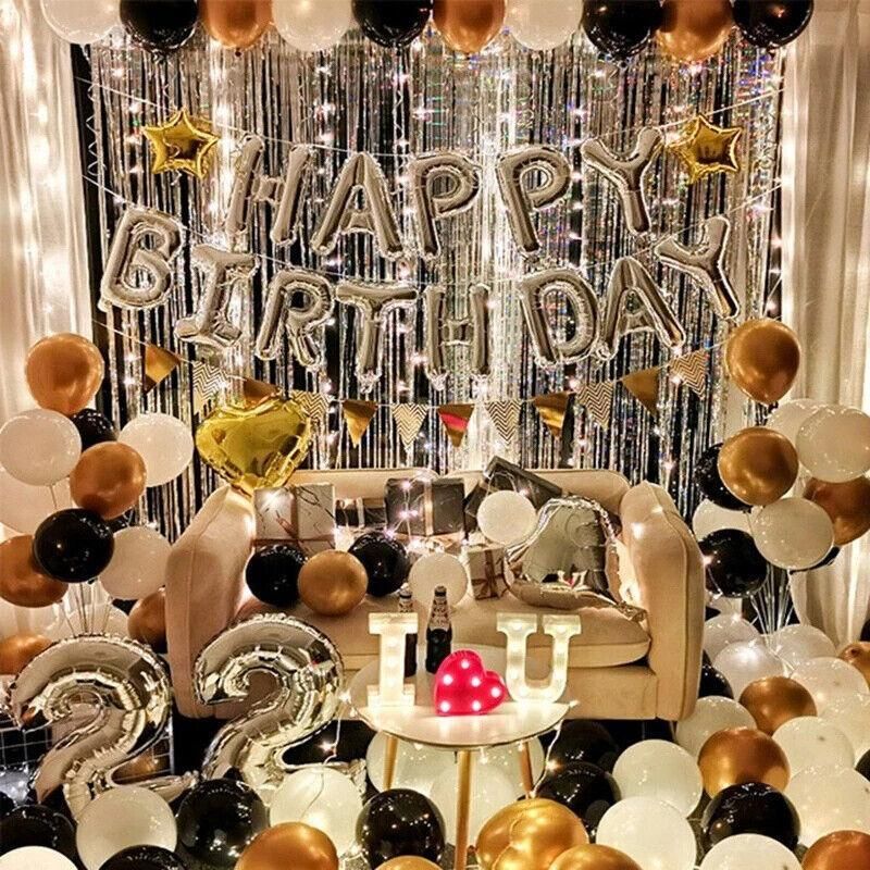 Metallic Tinsel Curtain Foil Backdrop Function Party Decoration Birthday Event - White