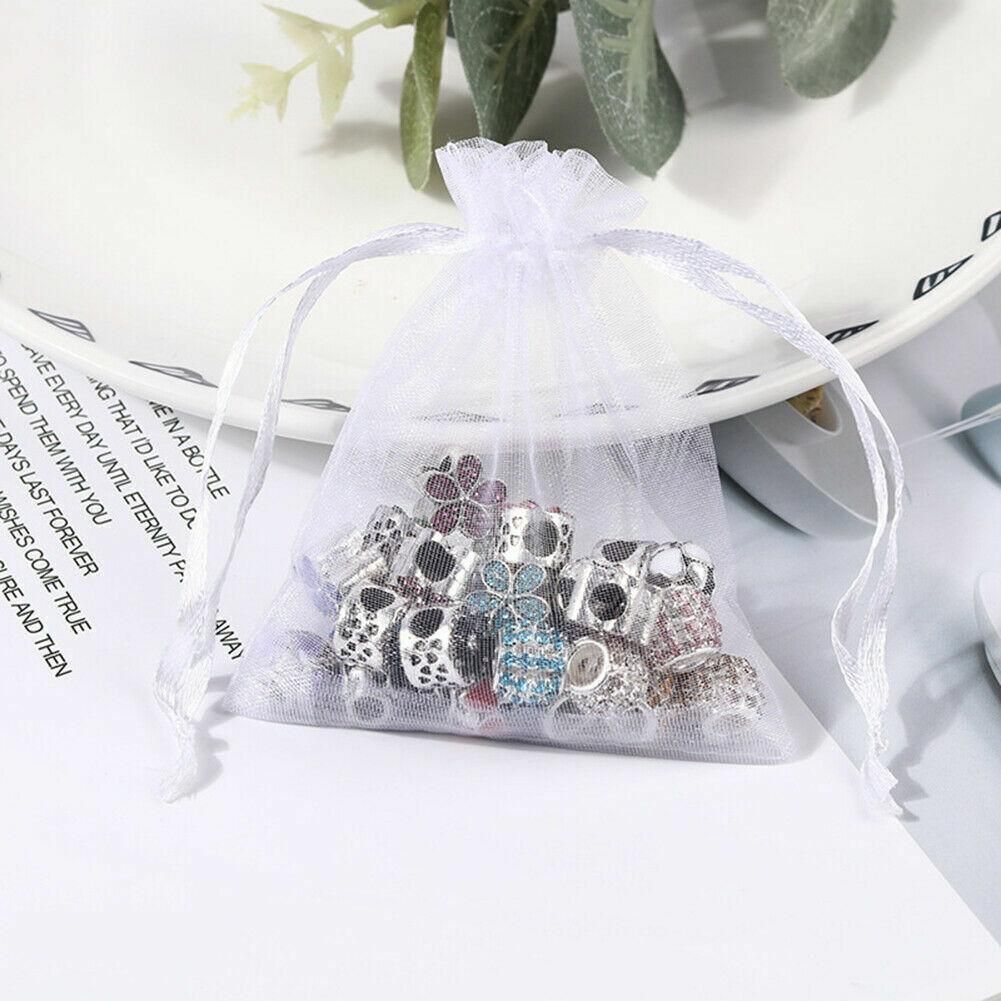50PCS Organza Bag Sheer Bags Jewellery Wedding Candy Packaging Sheer Bags 13*18 cm - Rose Red/50PCS