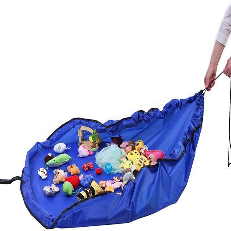 150cm Play Mat Bag Portable Toy Storage Organizer with Drawstring Closure - Purple