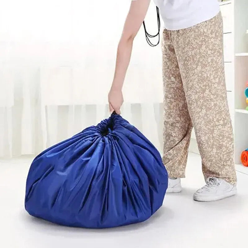150cm Play Mat Bag Portable Toy Storage Organizer with Drawstring Closure - Purple