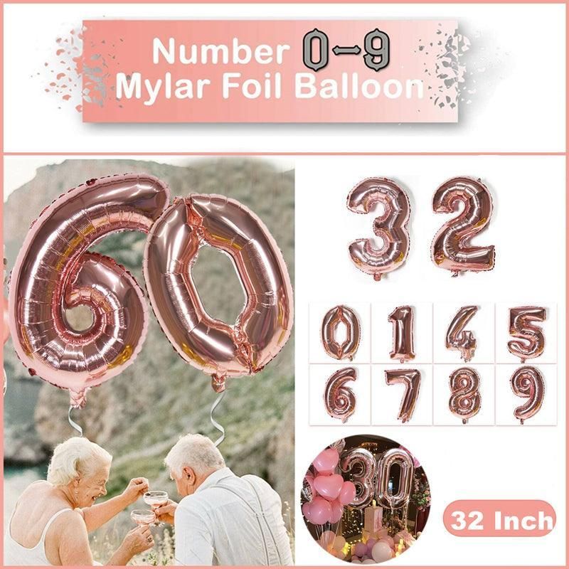 Rose Gold 32 Inch Foil Number Balloon 81cm Birthday Party Wedding Decoration - Rose Gold 5