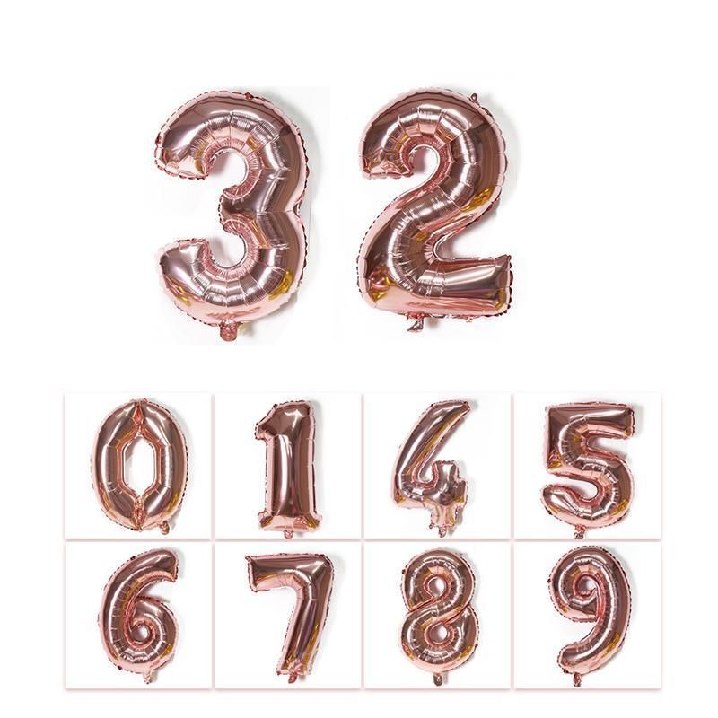 Rose Gold 32 Inch Foil Number Balloon 81cm Birthday Party Wedding Decoration - Rose Gold 5