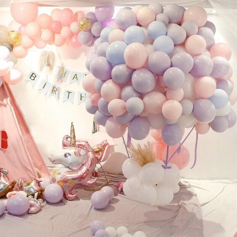 25cm Pastel Latex Balloons for Party Decoration Macaron Colour Helium Air Fill 10/100PCS - Orange 100PCS