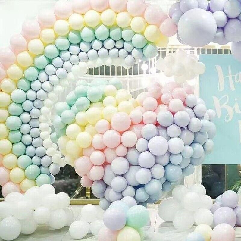 25cm Pastel Latex Balloons for Party Decoration Macaron Colour Helium Air Fill 10/100PCS - Orange 100PCS