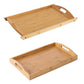 Rectangular Bamboo Tray Household Tea Serving Plate Kitchen Snack Dish Organizer - 38x26x3cm