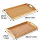 Rectangular Bamboo Tray Household Tea Serving Plate Kitchen Snack Dish Organizer - 38x26x3cm