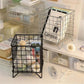 Large Wrought Iron Storage Basket Desktop Organizer Box for Dormitory Cosmetics - Silver