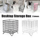 Large Wrought Iron Storage Basket Desktop Organizer Box for Dormitory Cosmetics - Silver
