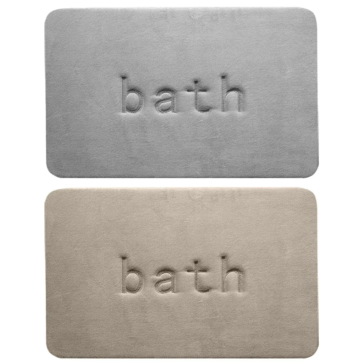 Bathroom Floor Mat Model A Water Absorbent Mat Anti Slip Toilet Carpet Rug Soft - Grey