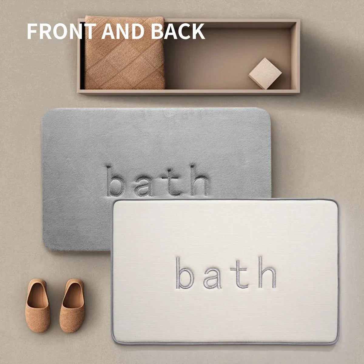 Bathroom Floor Mat Model A Water Absorbent Mat Anti Slip Toilet Carpet Rug Soft - Grey
