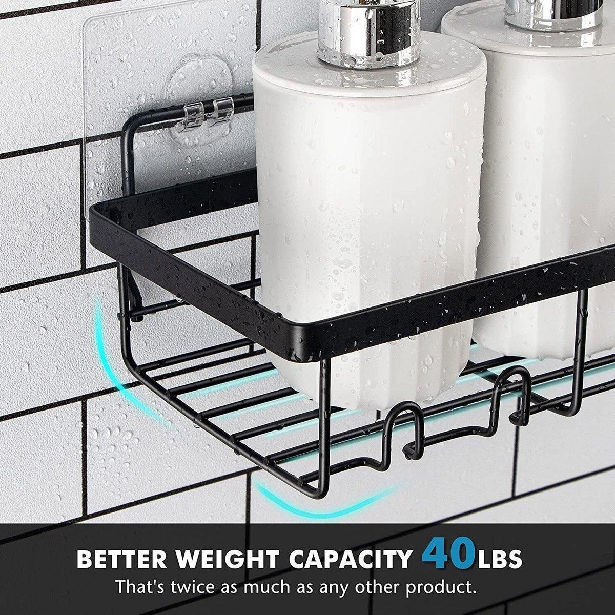 Perforation Free Bathroom Shelf Space Saving Storage Rack Organiser for Home Use