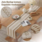 Cotton Linen Table Runner with Knot Tassel Bed End Towel Long Tablecloth Mat - Black