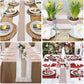 Cotton Linen Table Runner with Knot Tassel Bed End Towel Long Tablecloth Mat - Black