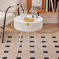 Modern Round Bedside Table with Storage White Small Coffee Side Table 40cm