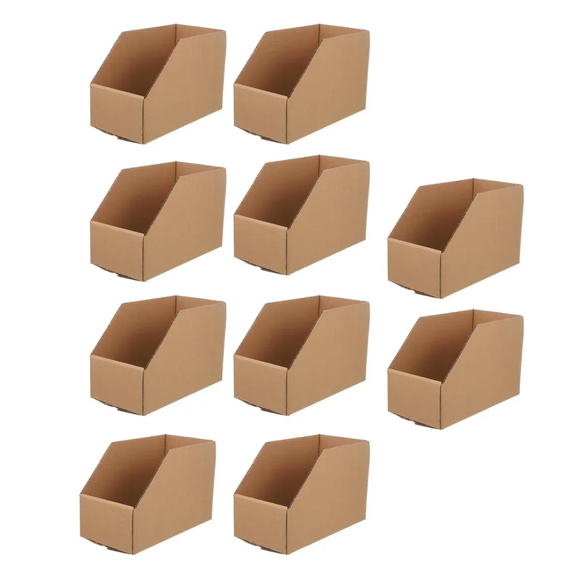 10pcs Slanted Display Boxes for Sorting Organising Storage Containers Organiser - 40cm x 18cm x 22cm