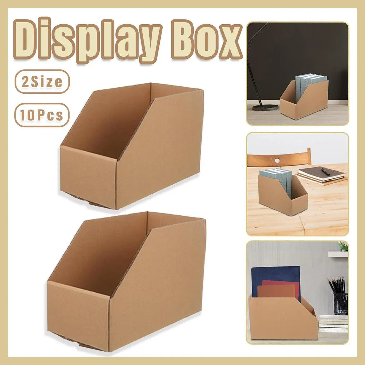10pcs Slanted Display Boxes for Sorting Organising Storage Containers Organiser - 40cm x 18cm x 22cm