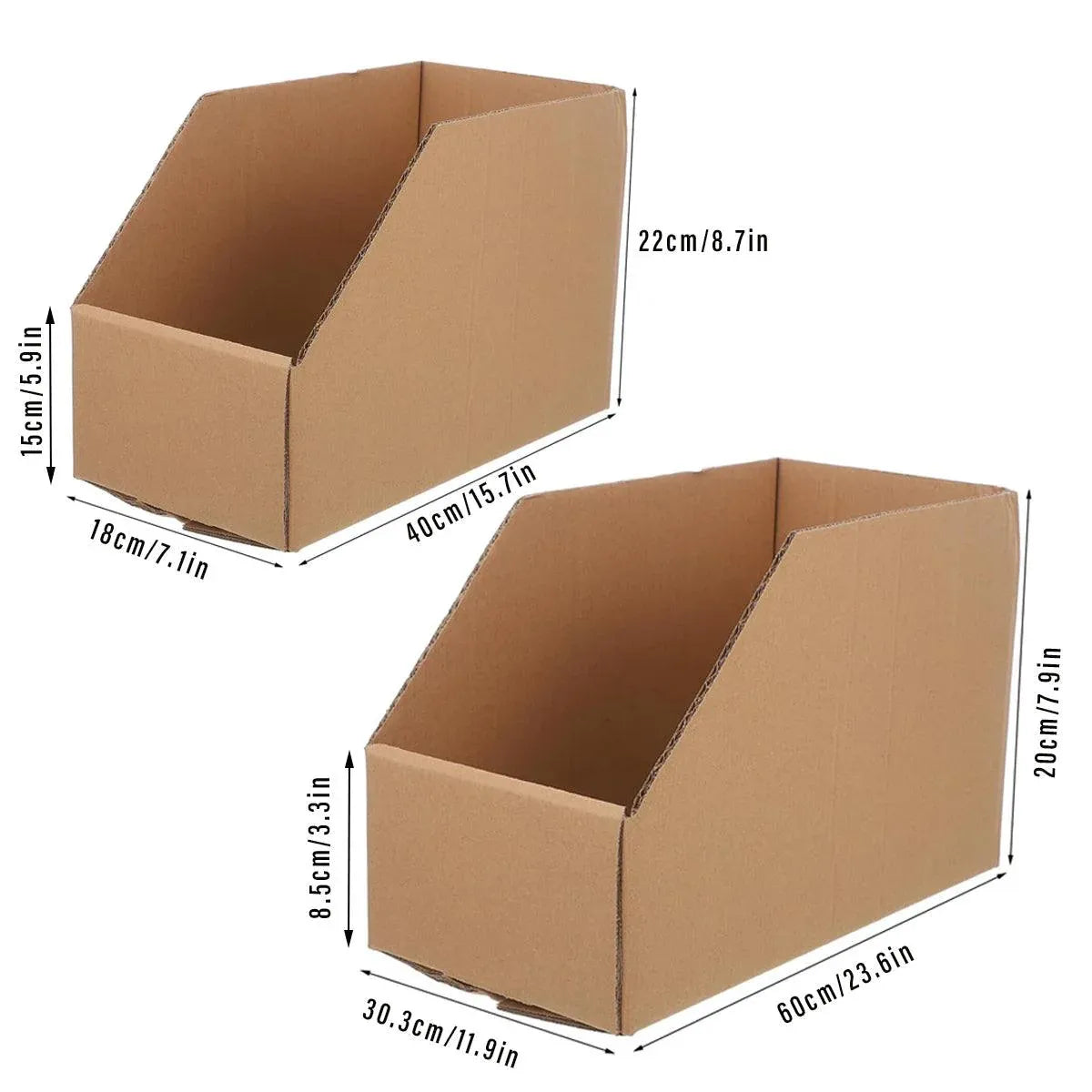 10pcs Slanted Display Boxes for Sorting Organising Storage Containers Organiser - 40cm x 18cm x 22cm