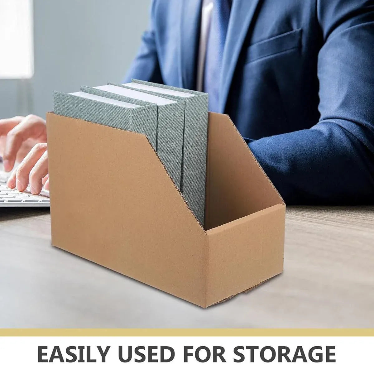 10pcs Slanted Display Boxes for Sorting Organising Storage Containers Organiser - 40cm x 18cm x 22cm