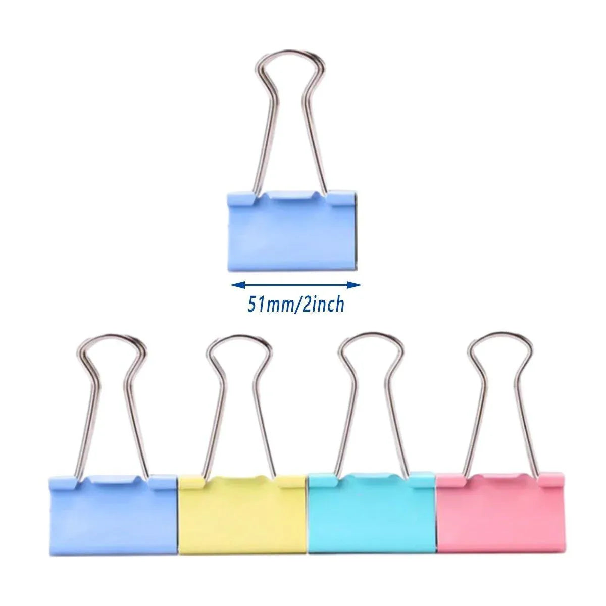 12pcs Colour Long Tail Clips for Office Student Document Metal Receipt Ticket