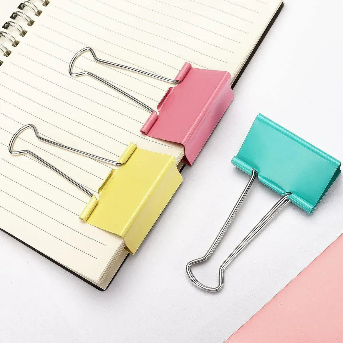 12pcs Colour Long Tail Clips for Office Student Document Metal Receipt Ticket