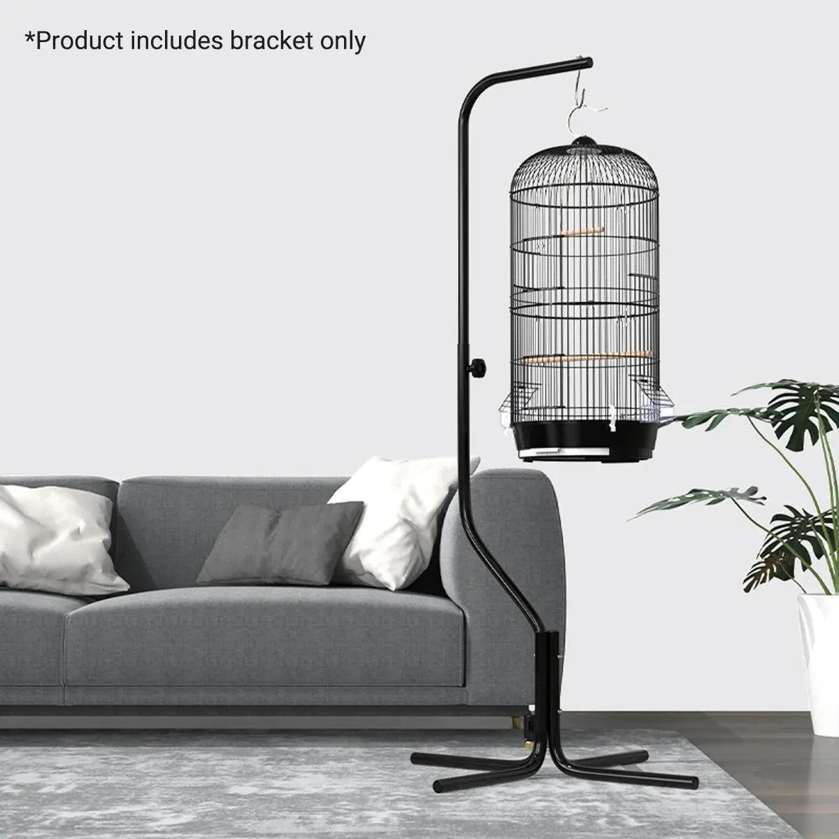 Nordic Style Adjustable Birdcage Telescopic Hanging Metal Frame Stable Base - White