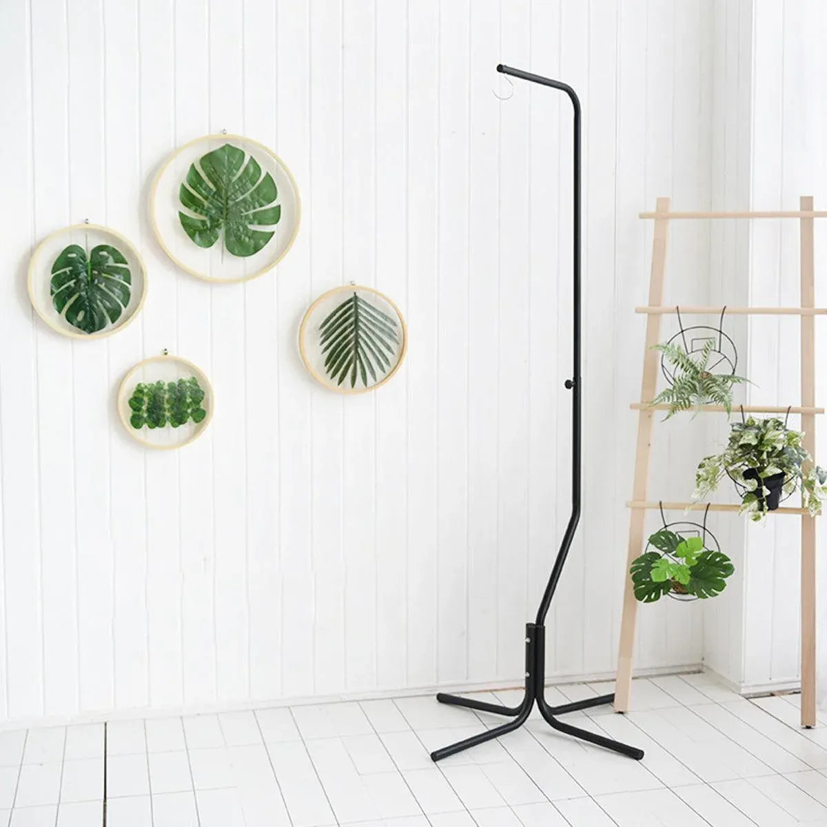 Nordic Style Adjustable Birdcage Telescopic Hanging Metal Frame Stable Base - White