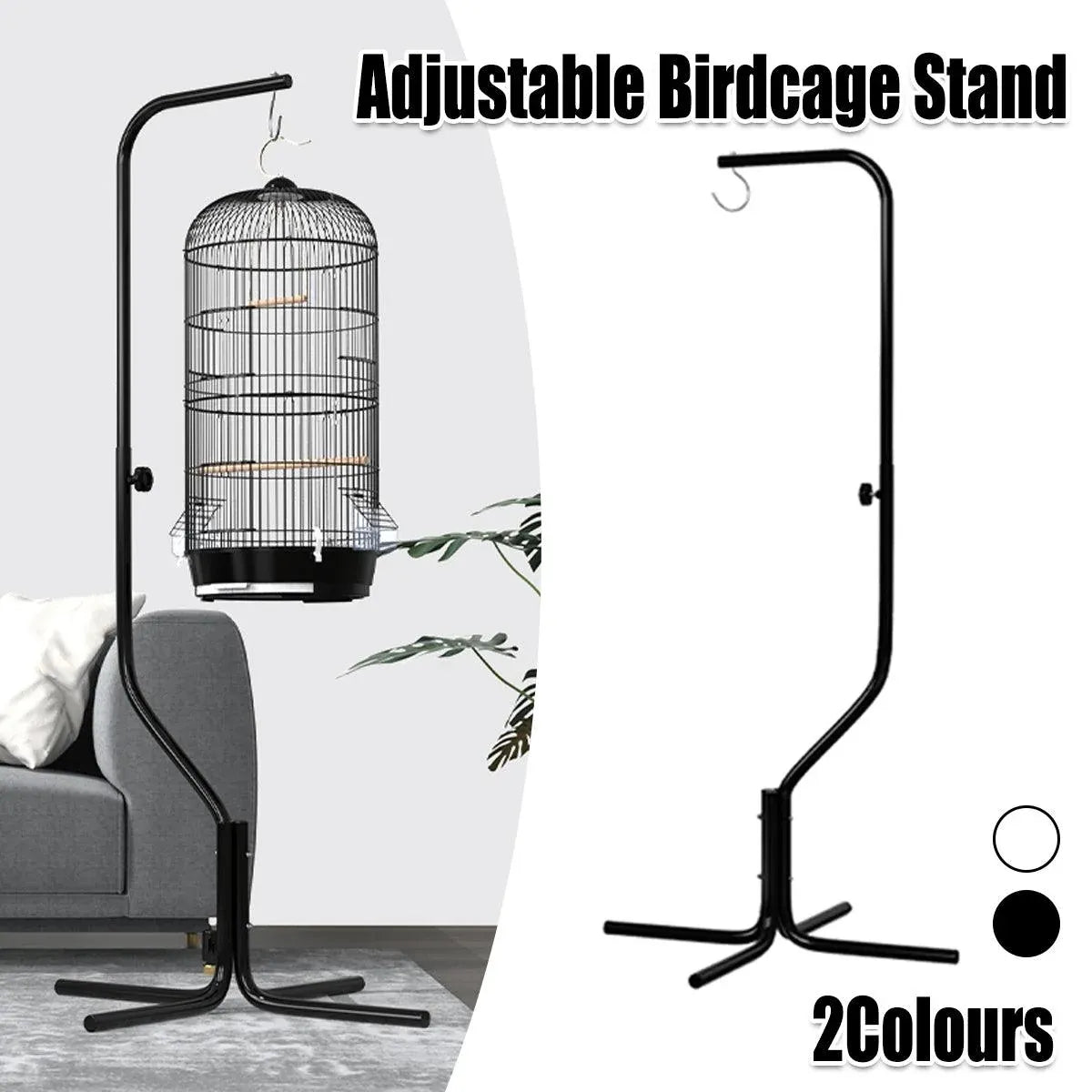 Nordic Style Adjustable Birdcage Telescopic Hanging Metal Frame Stable Base - White
