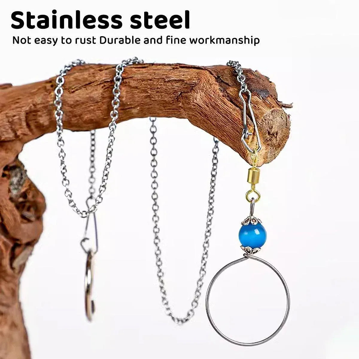 Parrot Neck Collar Stainless Steel Bird Chain Training Adjustable Bird Leash - S-Diameter 1.6cm