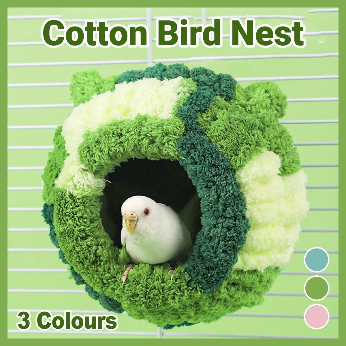 Hanging Warm Cotton Nest Hammock with Cozy Bed Parrots Other Bird